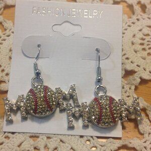 Baseball Mom Earrings, Sports theme jewelry